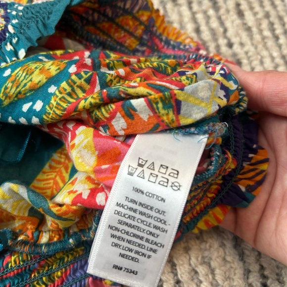 Cynthia Rowley Colorful Tropical Leaf Tank Top Vacation Beach Resort Cotton - Picture 7 of 8